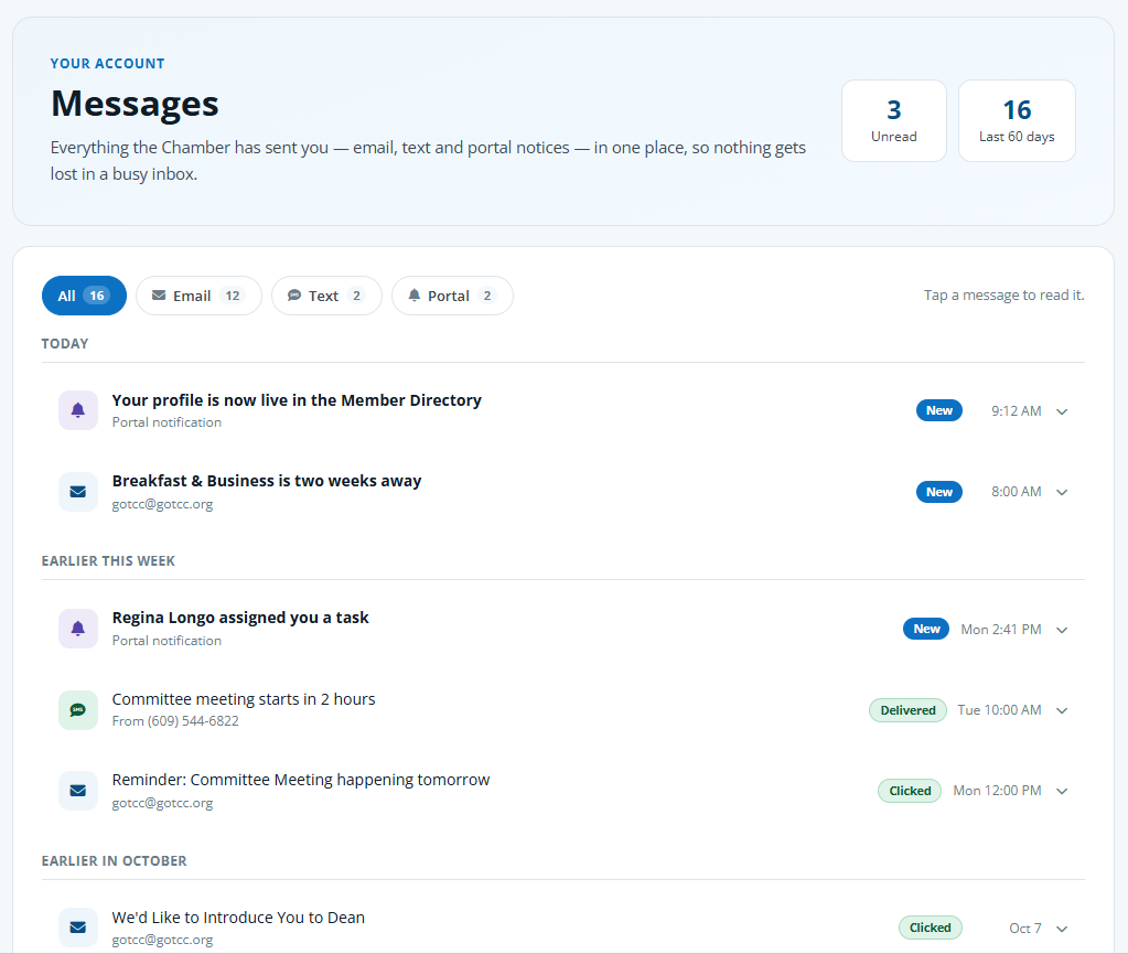 Member messages