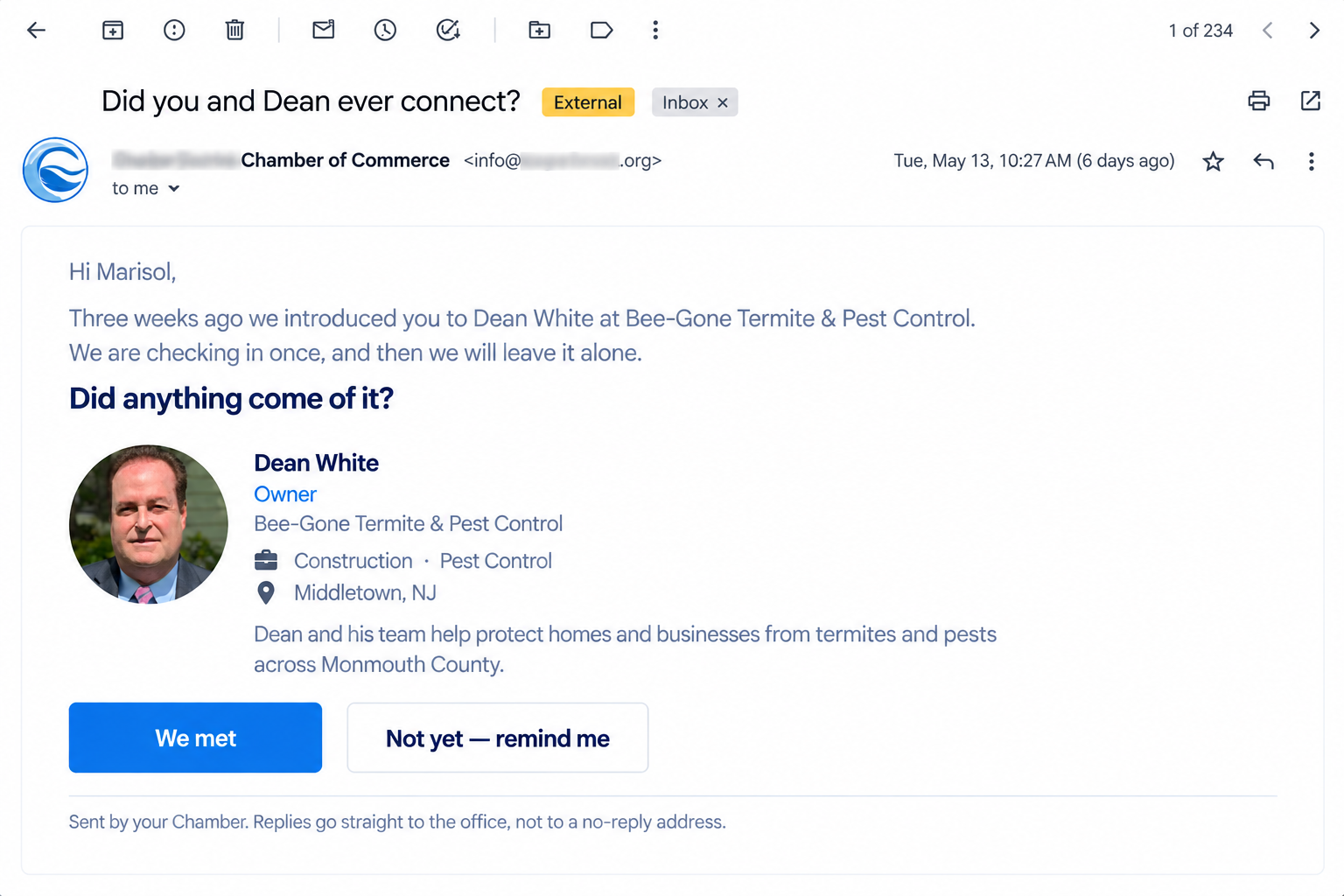 Follow-up email
